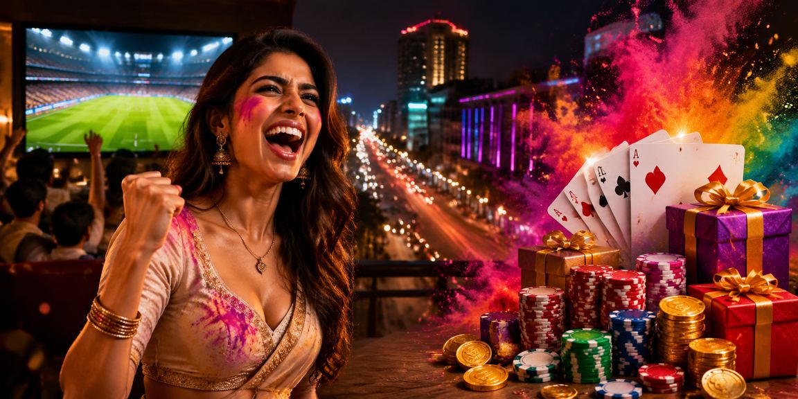 Players enjoying Teen Patti amid Holi festival celebrations in Bangalore MG Road